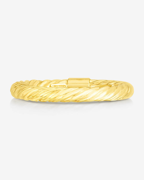 Flat lay of Ring Concierge Ring 14k Yellow Gold / 6 Twisted Cable Ring