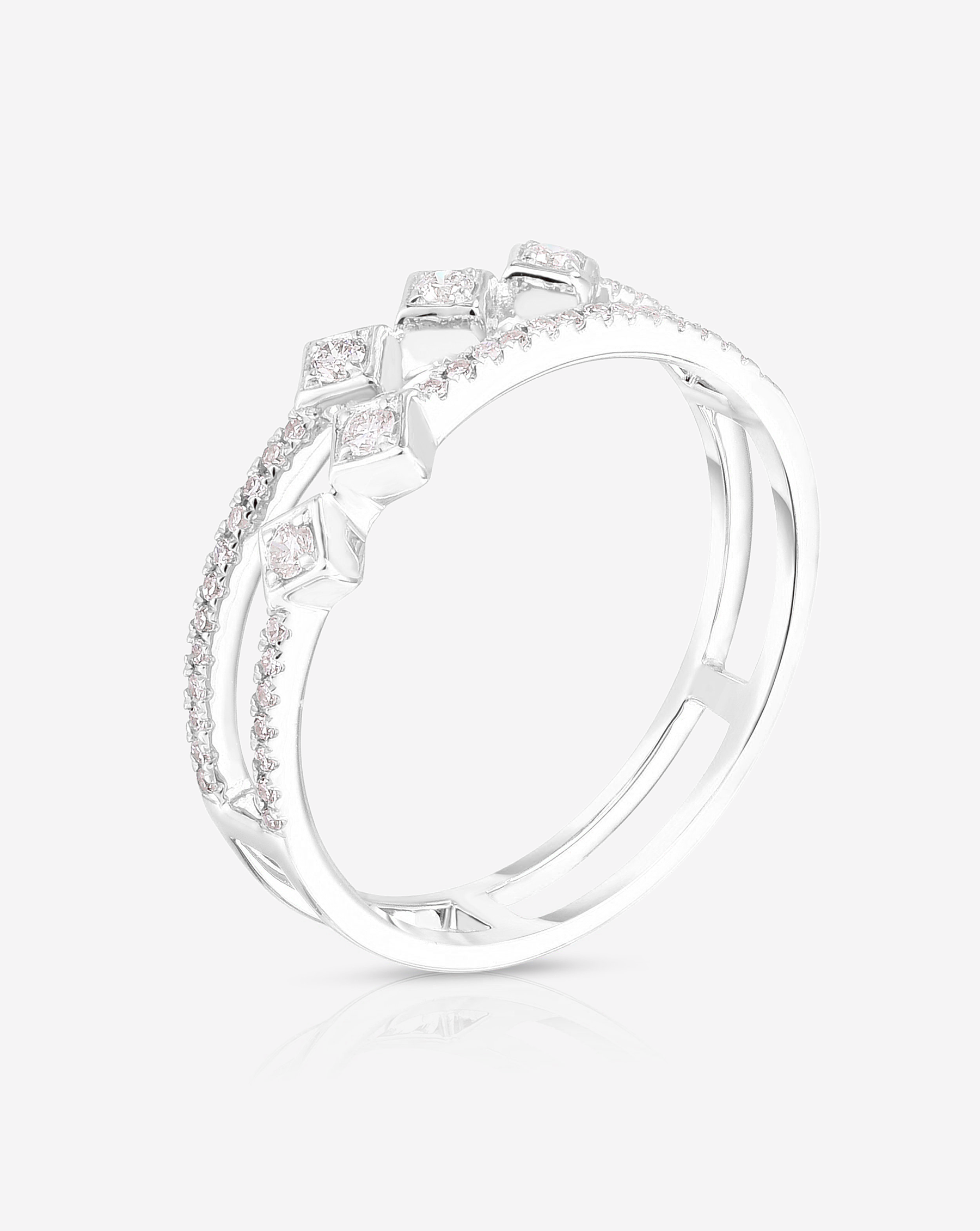 Asymmetrical Stacked Diamond Ring Ring Concierge