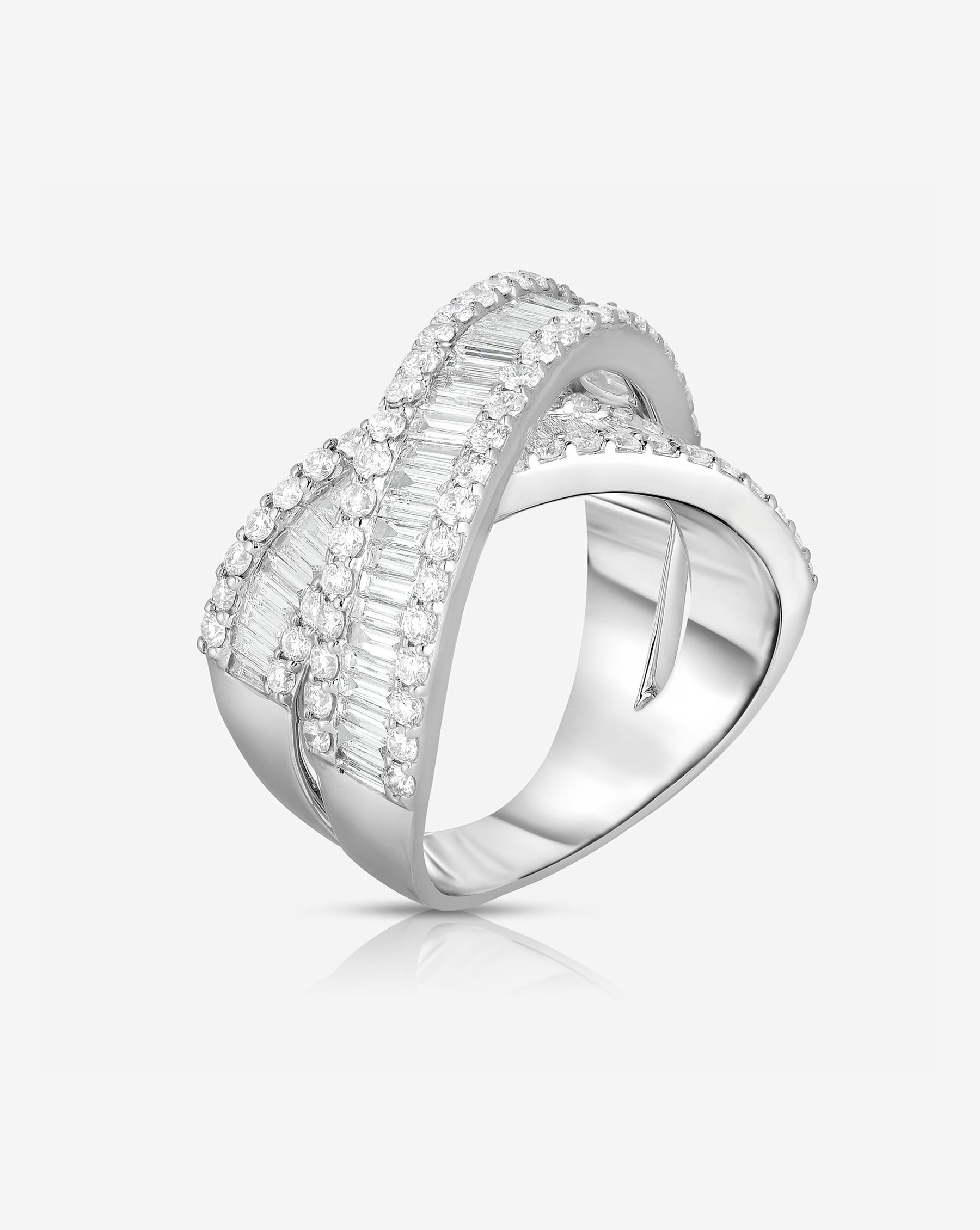 Baguette Crossover Ring Ring Concierge