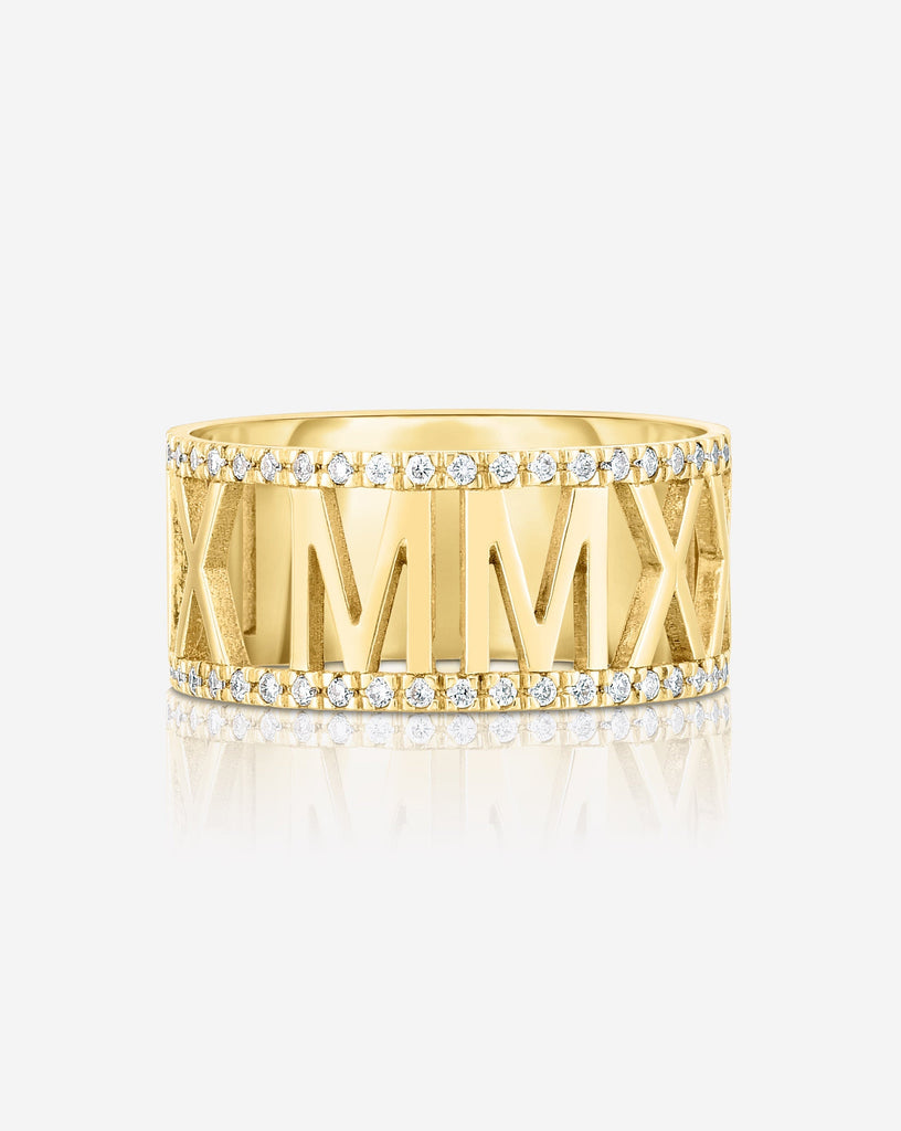 Roman Numeral Ring, Engraved Ring, Wedding Date Ring, Custom Date, Bir