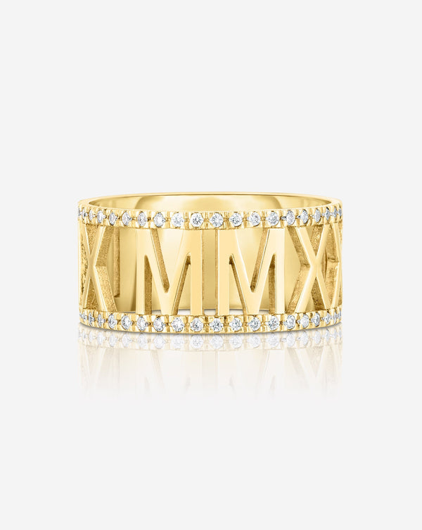 Ring Concierge Rings Diamond Roman Numeral Personalized Ring