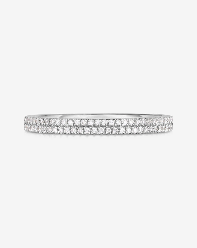 Ring Concierge Rings Double Row Stackable Pavé Ring 14k white gold