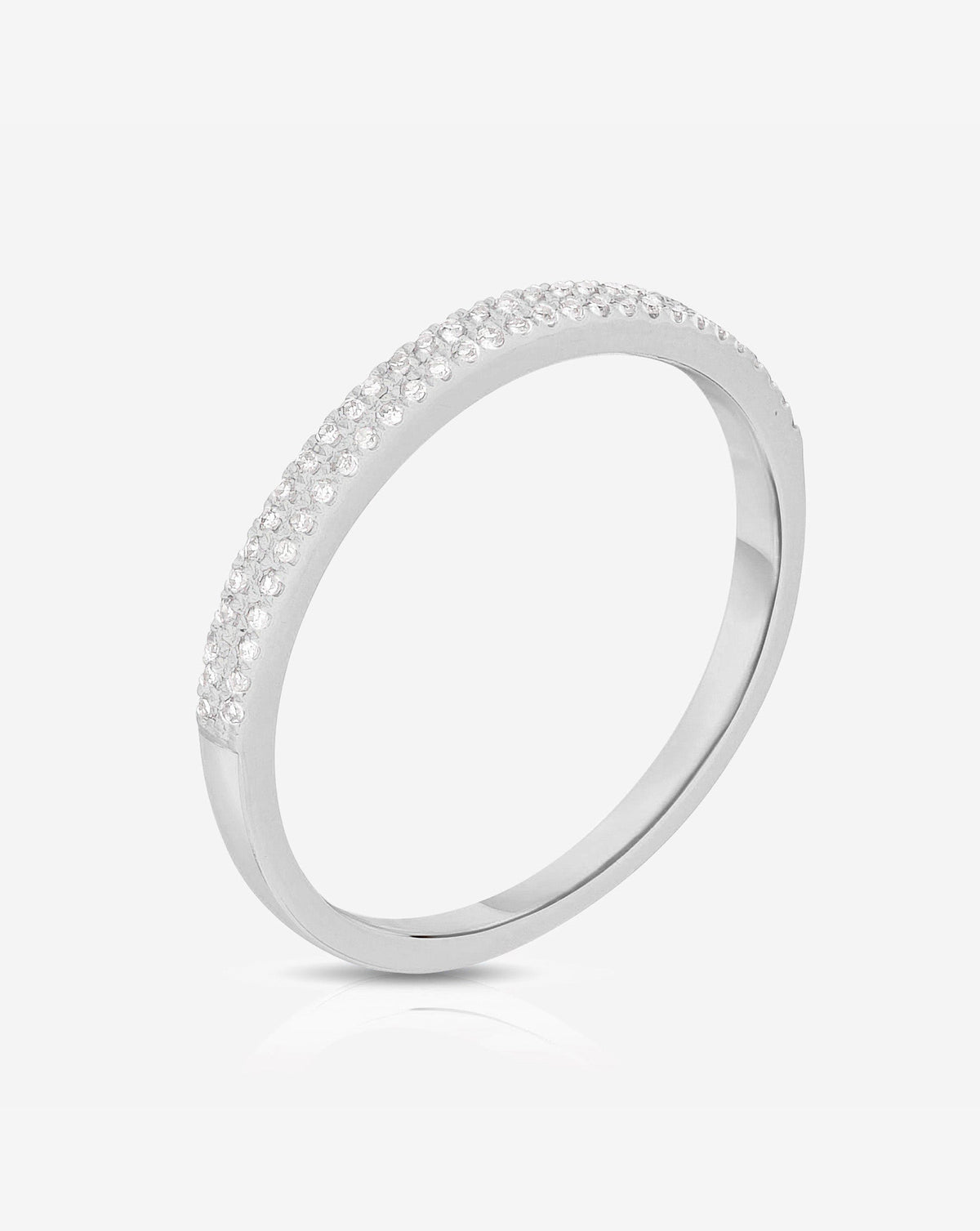 Ring Concierge Rings Double Row Stackable Pavé Ring 14k white gold side view