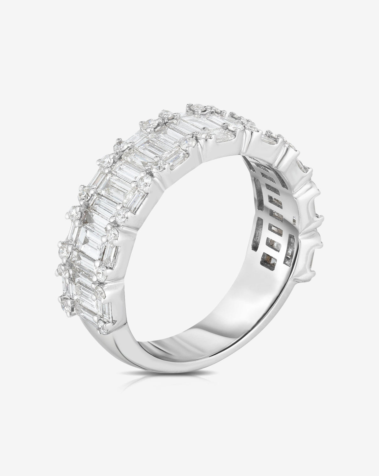 Ring Concierge Rings Emerald Illusion Ring in 14K White Gold - 3/4th coverage