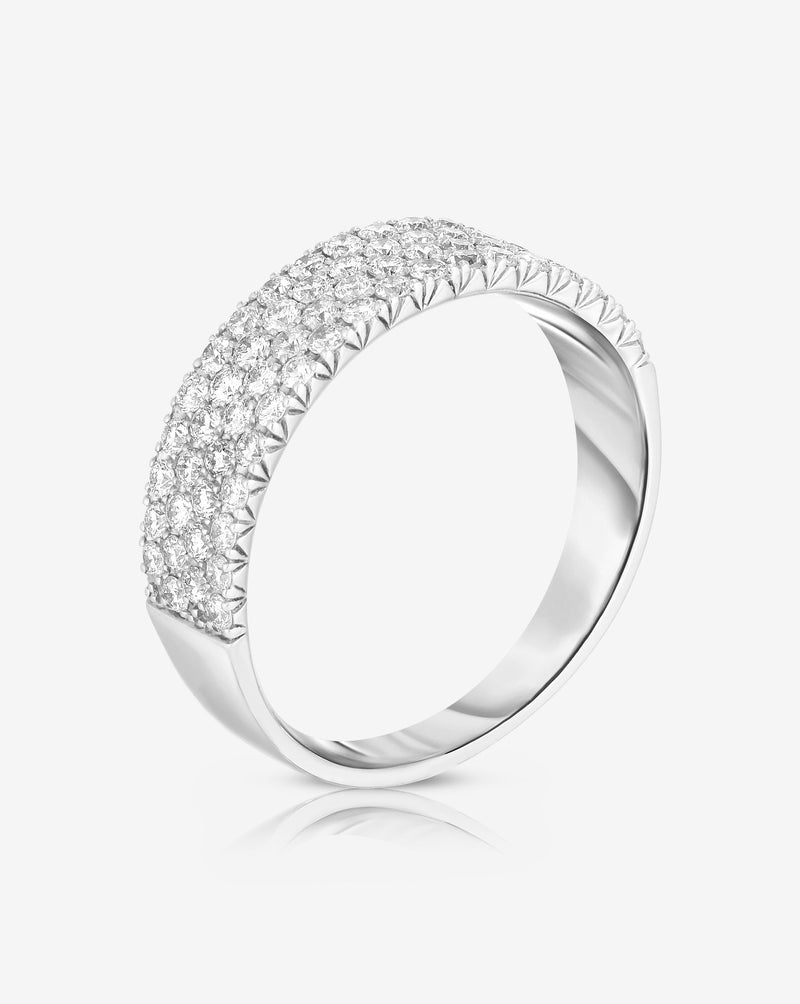 Ring Concierge Rings Four Row Stackable Pavé Ring 14k white gold side view