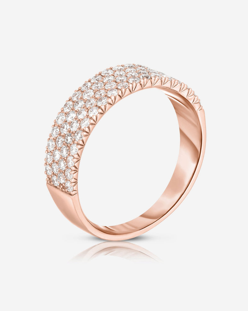 Ring Concierge Rings Four Row Stackable Pavé Ring 14k rose gold side view