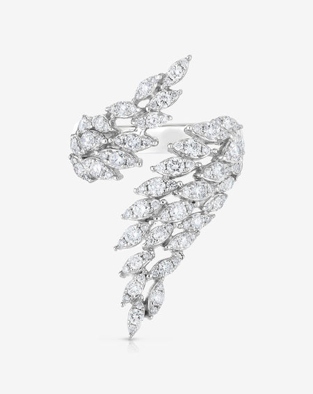 Feather Diamond Statement Ring