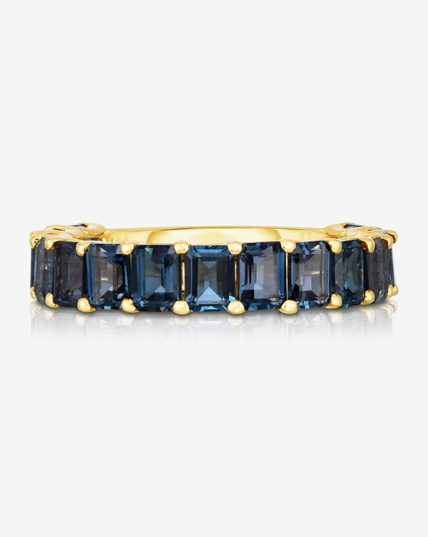 Ring Concierge Rings Petite Emerald Cut London Blue Topaz Ring 14k Yellow Gold 3/4 stone coverage