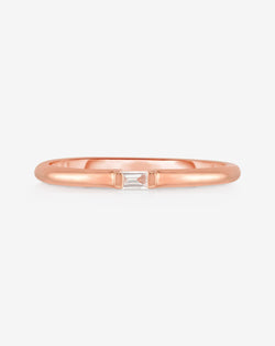 Ring Concierge Rings Single Baguette Diamond Ring 14k Rose Gold