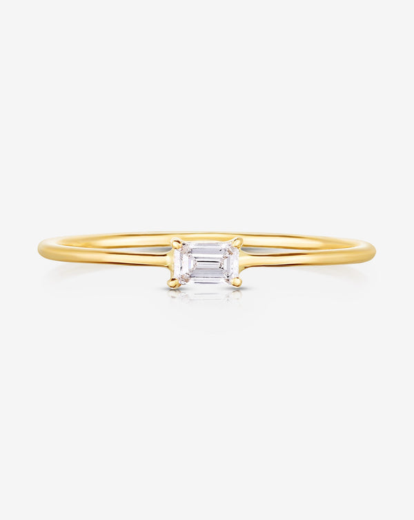 Ring Concierge Rings Single Emerald Diamond Ring 14k Yellow Gold