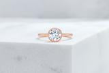 Vow Vow Engagement Rings Round / 14K Rose Gold + Platinum Prongs / Original Design Mercer
