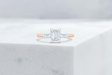 Vow Vow Engagement Rings Emerald / 14K Rose Gold + Platinum Prongs / Original Design Gramercy