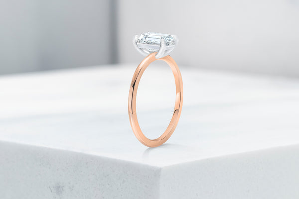 Vow Vow Engagement Rings Emerald / 14K Rose Gold + Platinum Prongs / Original Design Madison. 33281474003032