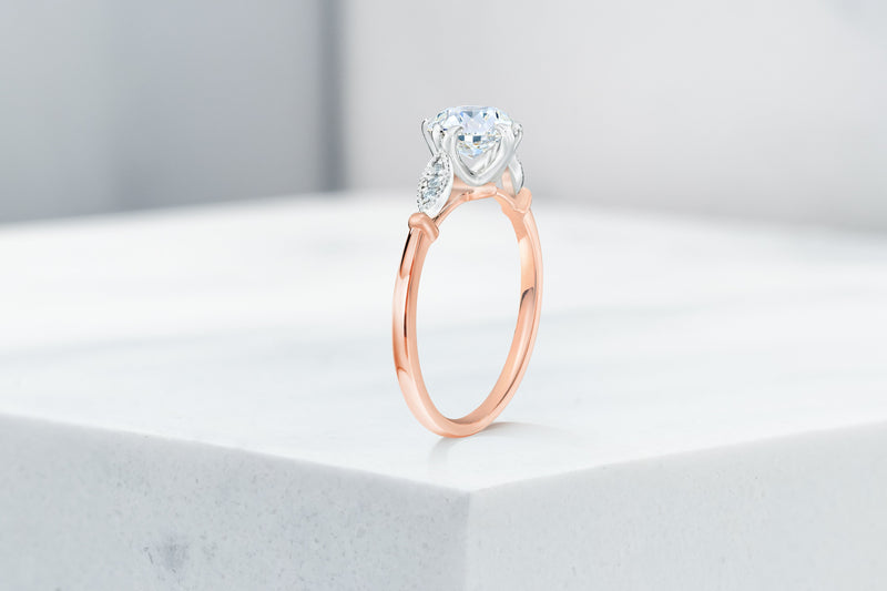 Park VOW by Ring Concierge antique-style round in detailed engagement ring in rose gold. 33281410826328