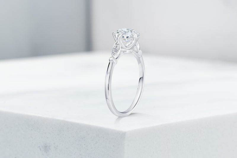Park VOW by Ring Concierge antique-style cushion detailed engagement ring in platinum. 33281410957400
