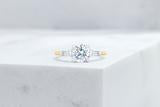 Vow Vow Engagement Rings Round / 14K Yellow Gold + Platinum Prongs / Original Design Gramercy