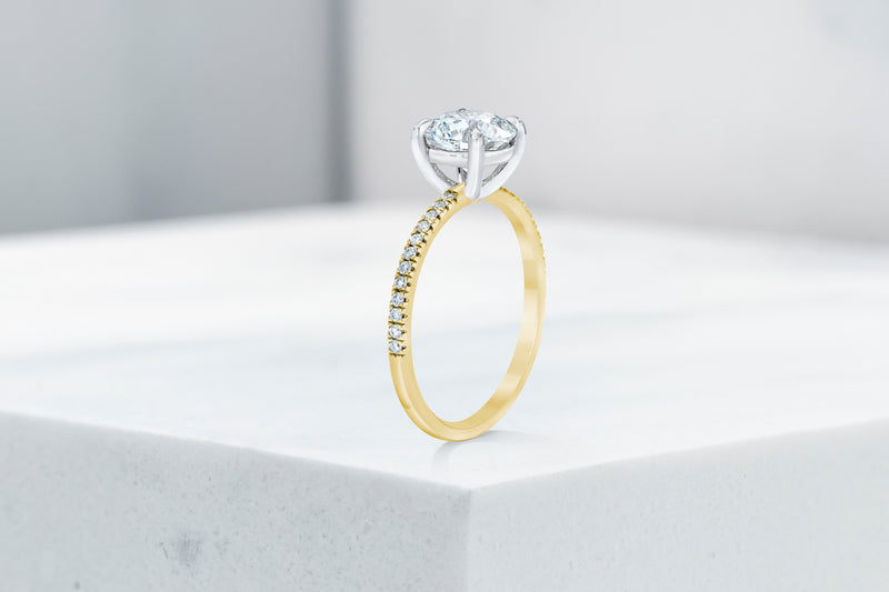 Vow Vow Engagement Rings Round / 14K Yellow Gold + Platinum Prongs / Original Design Lexington 33281433206872